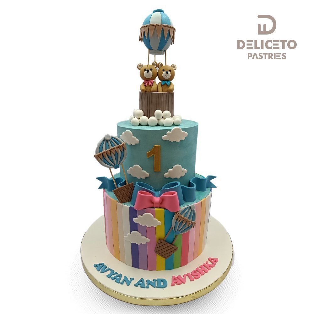 Hot Air Balloon Themed Cake